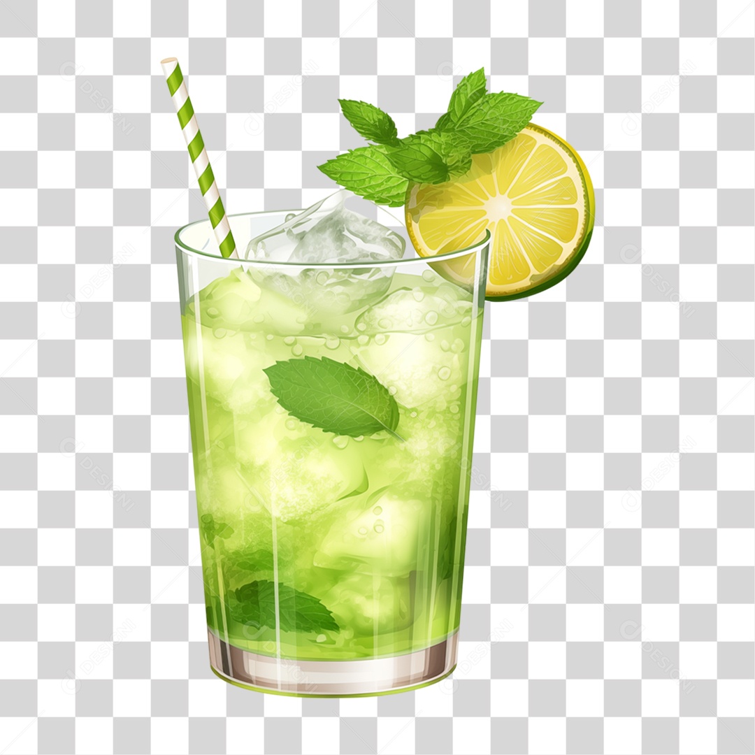 Copo com Suco de Limão PNG Transparente