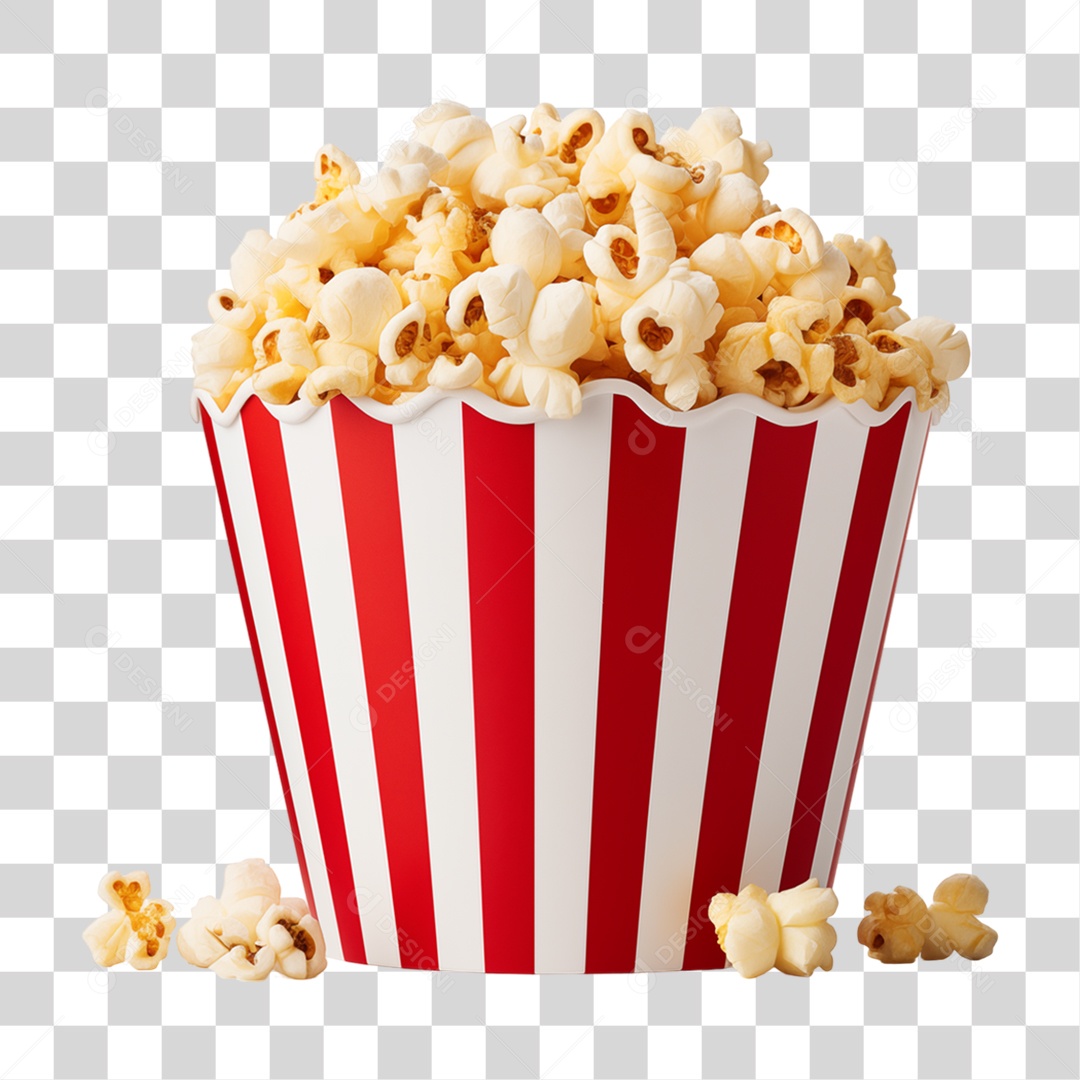Pote de Pipoca PNG Transparente