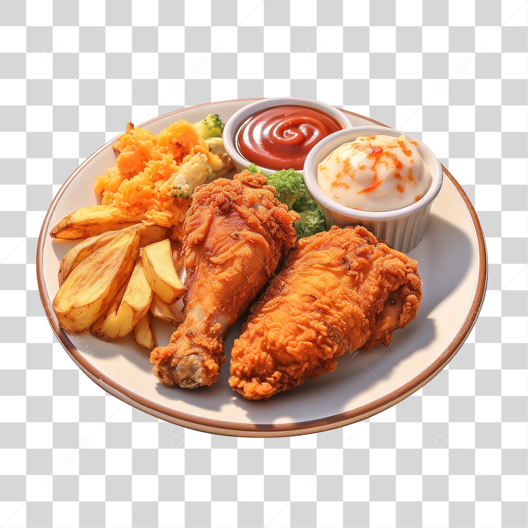 Prato de Frango Frito PNG Transparente
