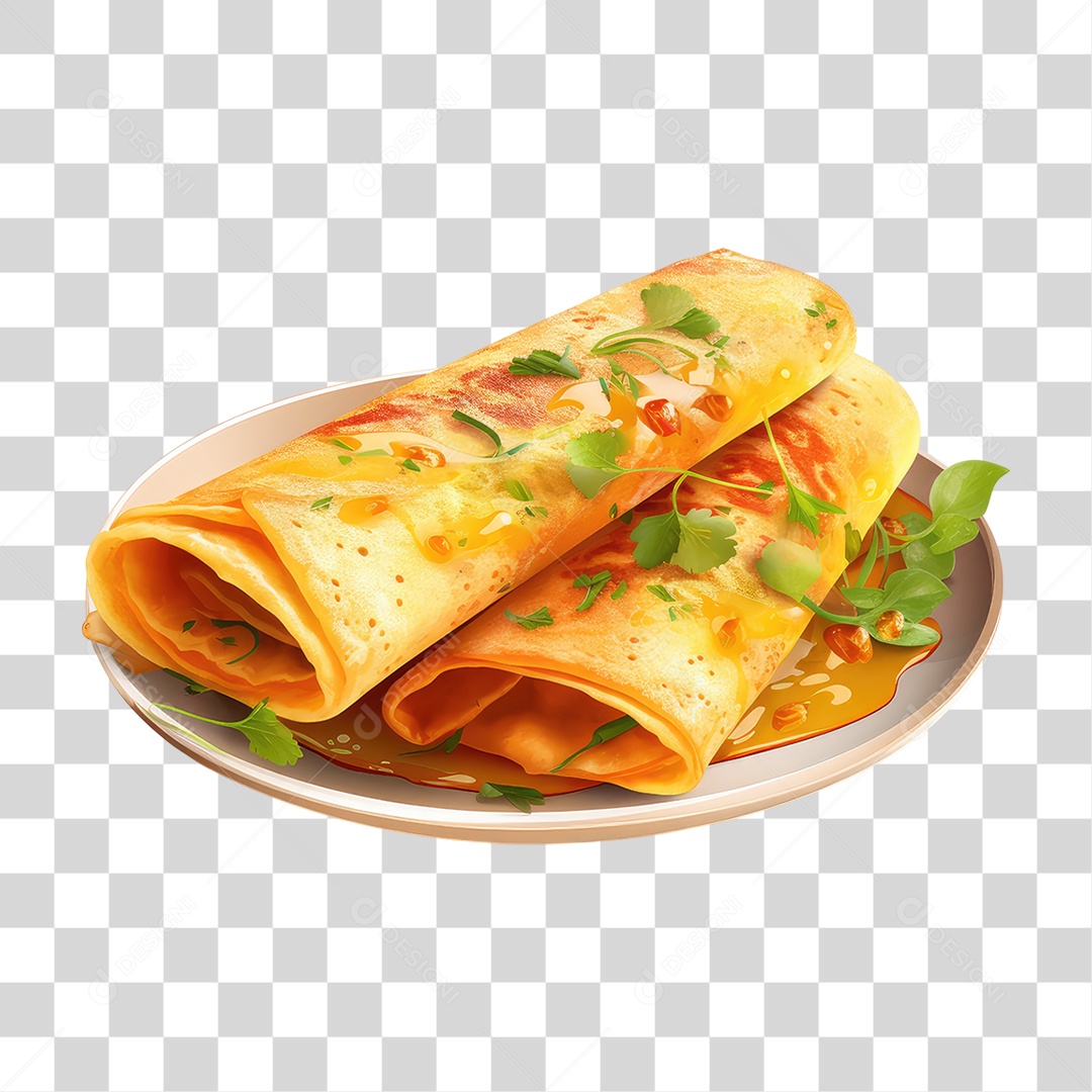 Prato de Masala Dosa PNG Transparente