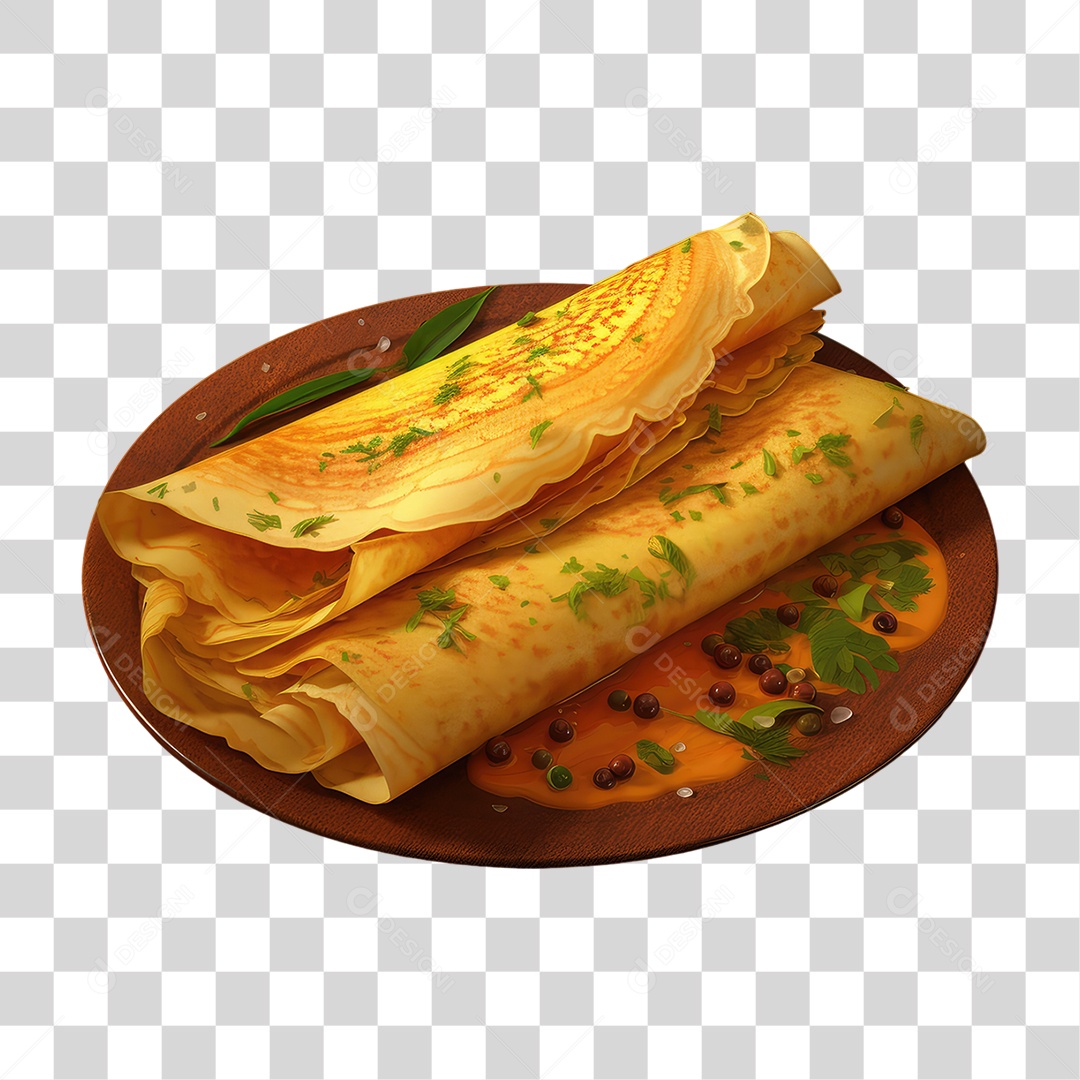 Prato de Masala Dosa PNG Transparente