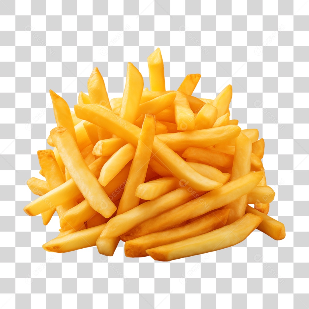 Vasilha com Batatas Fritas PNG Transparente