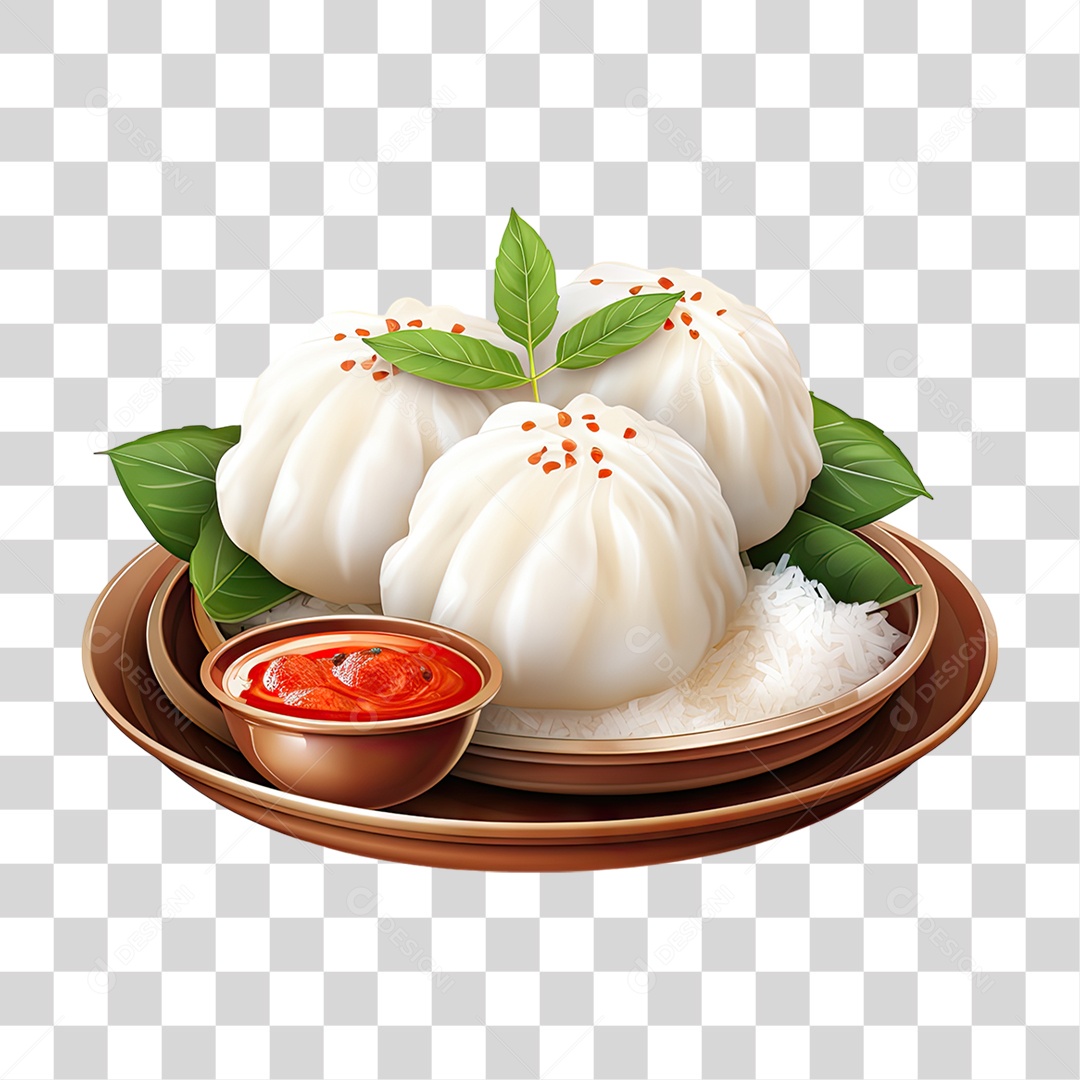 Idli Bolo de Arroz PNG Transparente