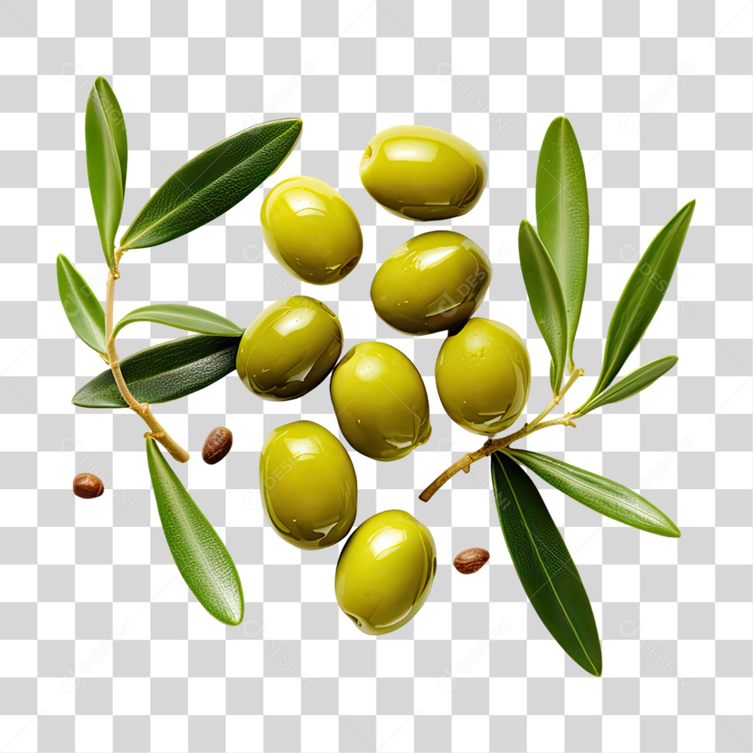 Fruta Azeitonas Folhas PNG Transparente