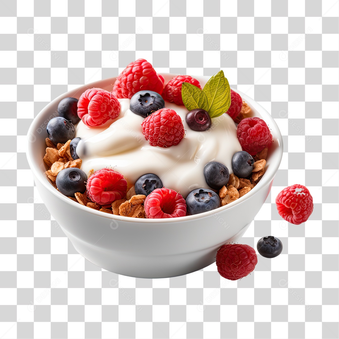 Vasilha com Frutas e Grãos PNG Transparente