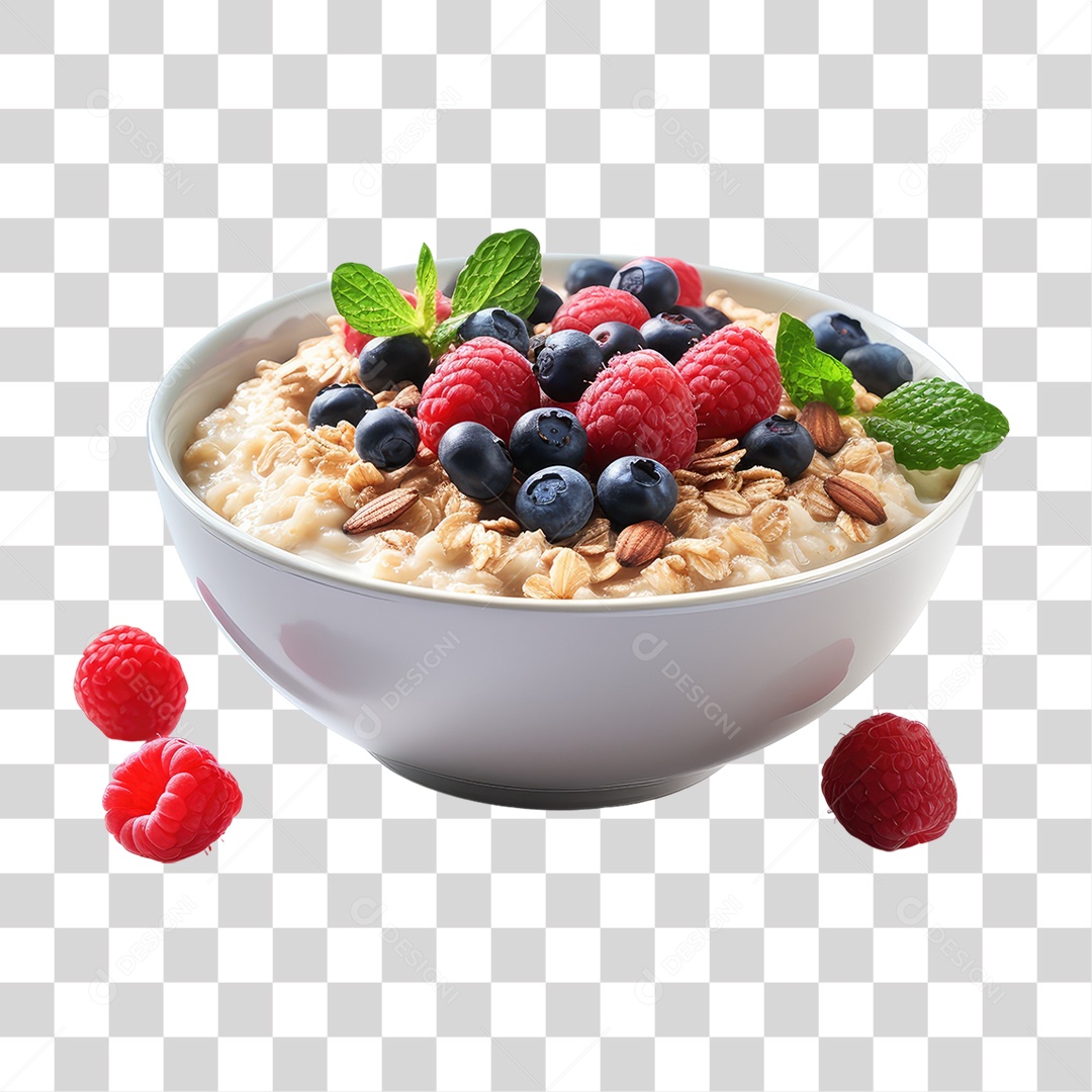 Vasilha com Frutas e Grãos PNG Transparente