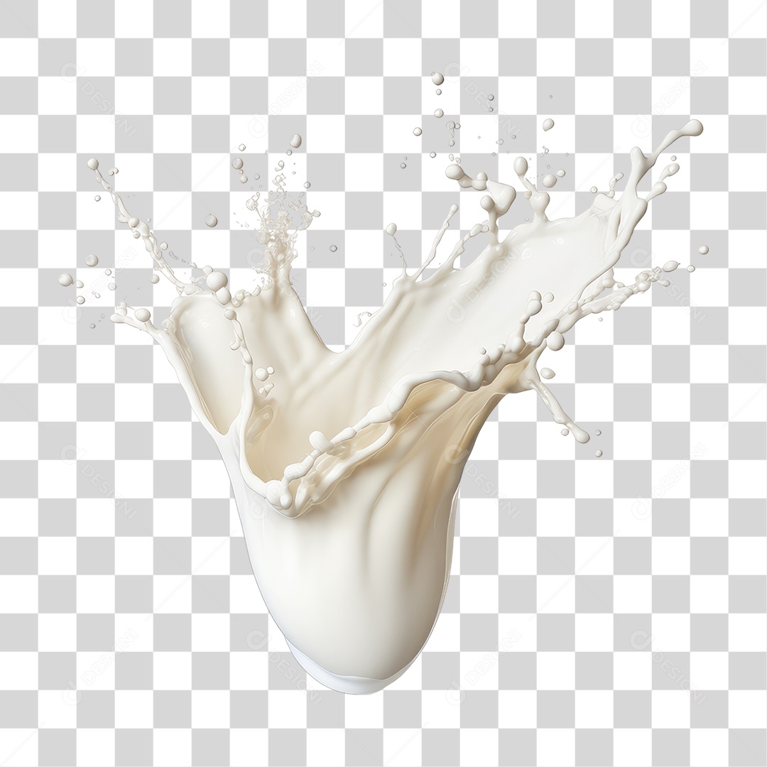 Splash de Leite Líquido Branco PNG Transparente