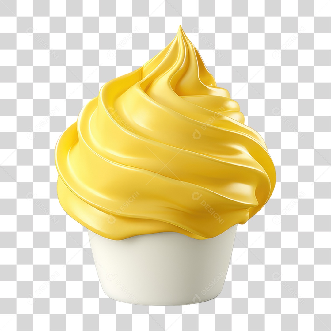 Pote com Glace Amarelo PNG Transparente