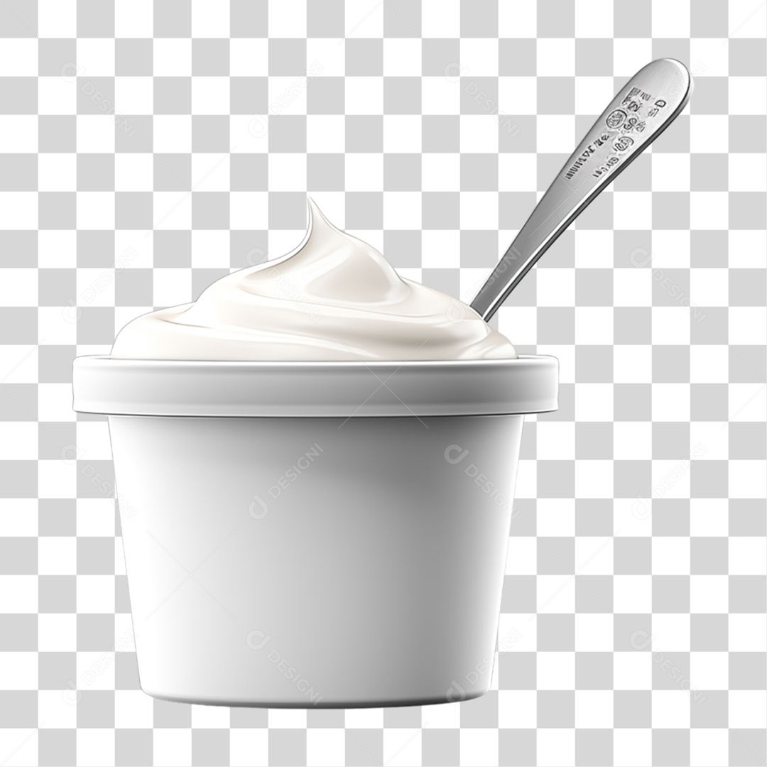 Pote com Creme Branco PNG Transparente