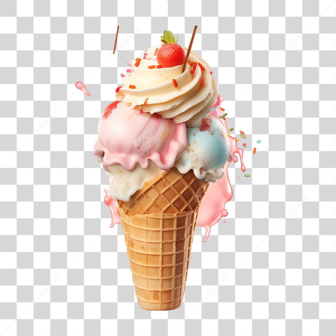 Casquinha de Sorvete PNG Transparente