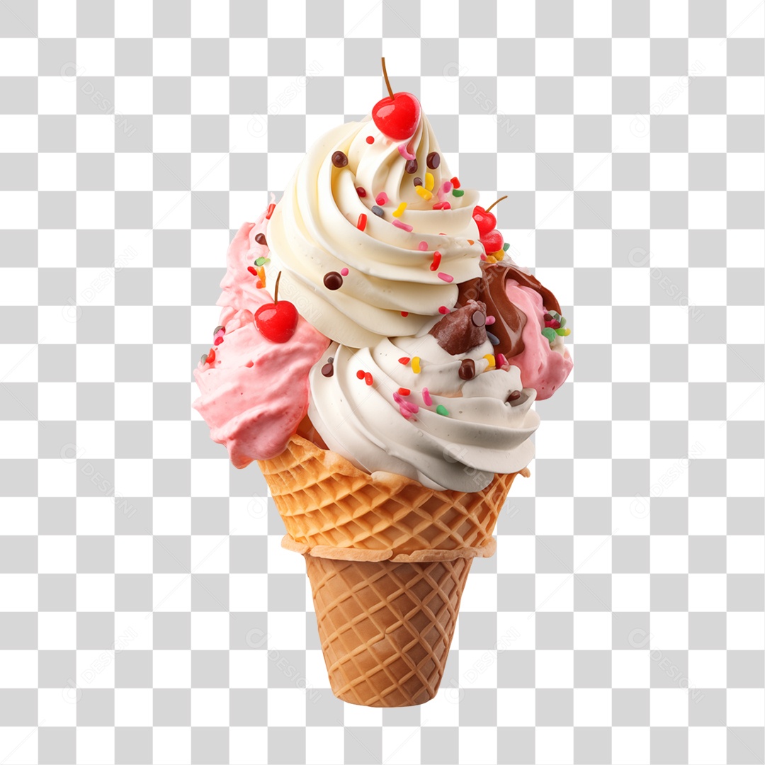 Copo de Sorvete PNG Transparente