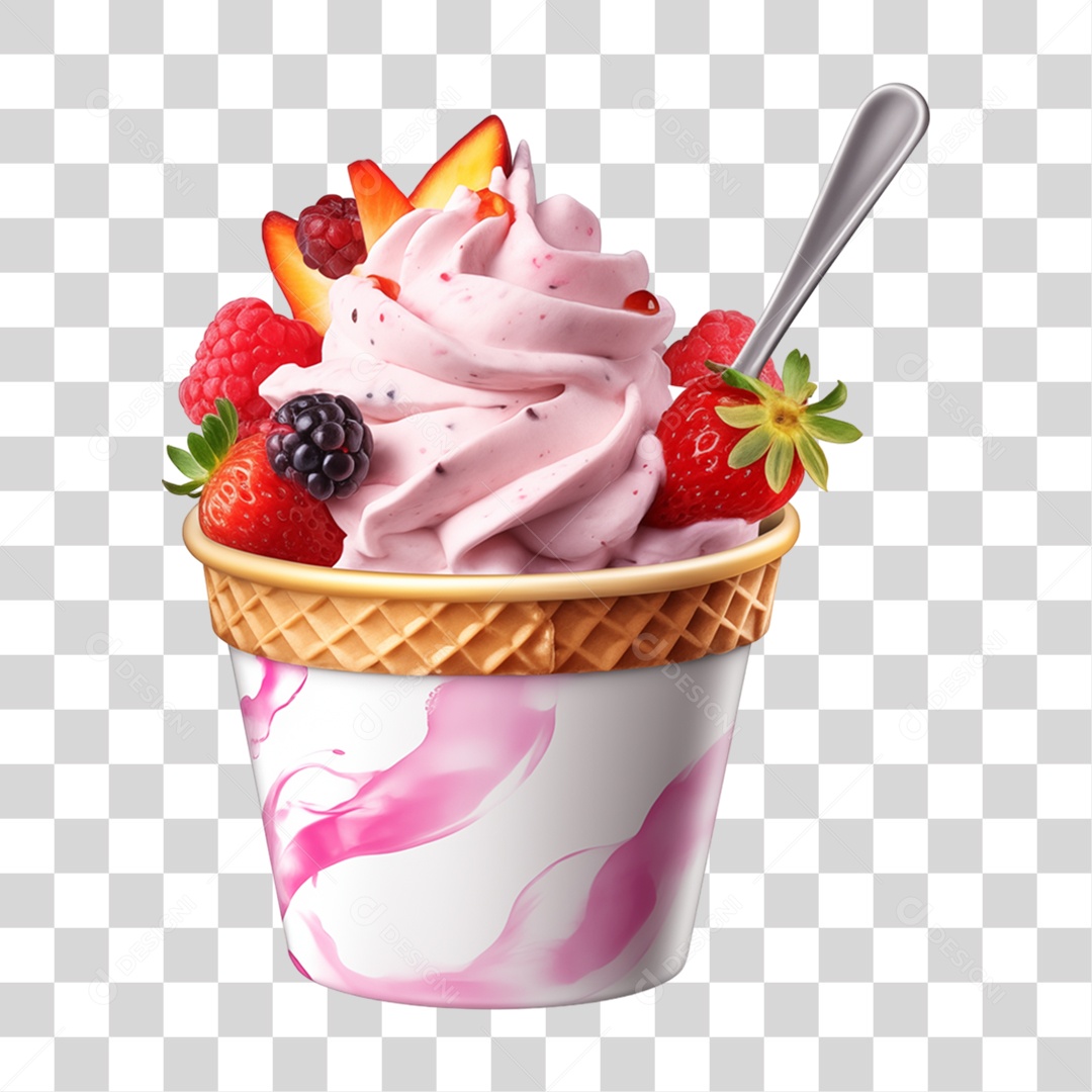 Copo de Sorvete PNG Transparente