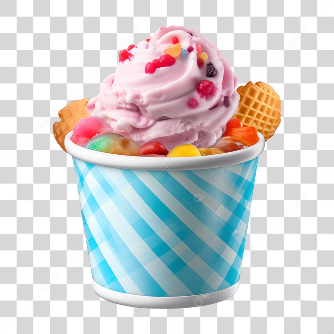 Copo de Sorvete PNG Transparente