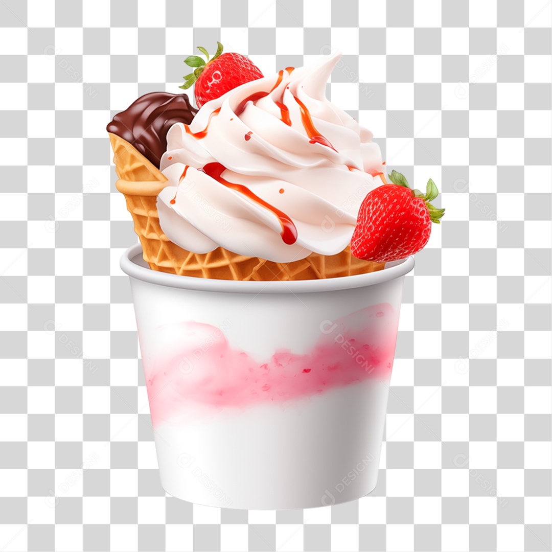 Copo de Sorvete PNG Transparente