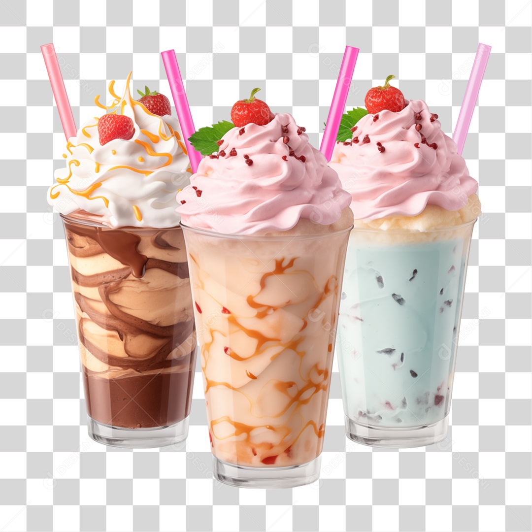 Copos de Sorvetes PNG Transparente