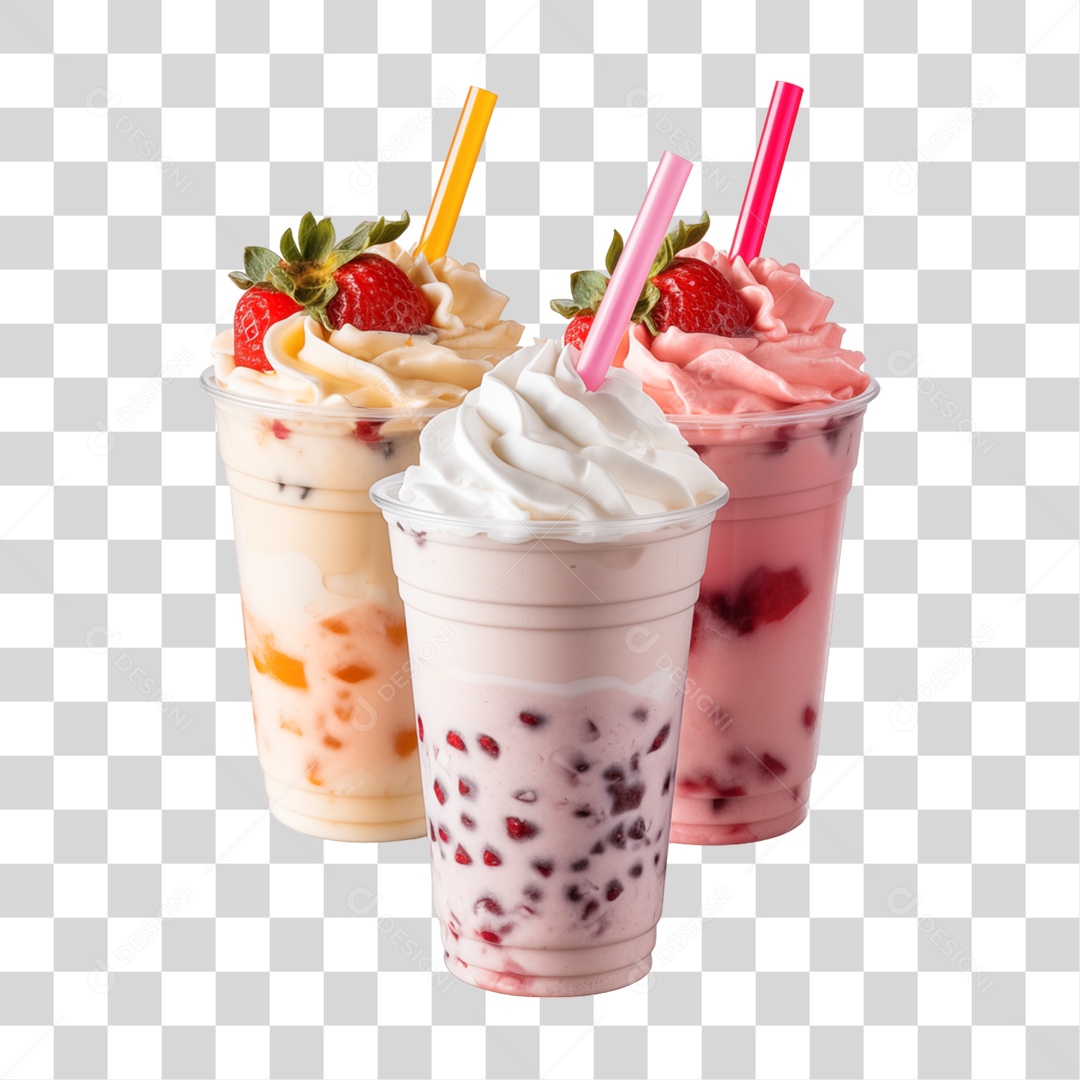 Copos de Sorvetes PNG Transparente