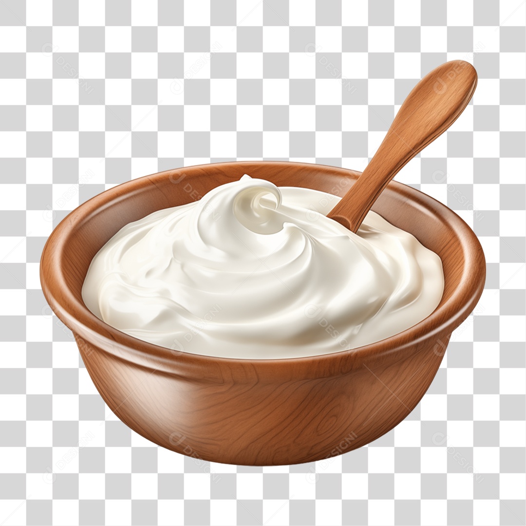 Creme Branco em Tigela PNG Transparente