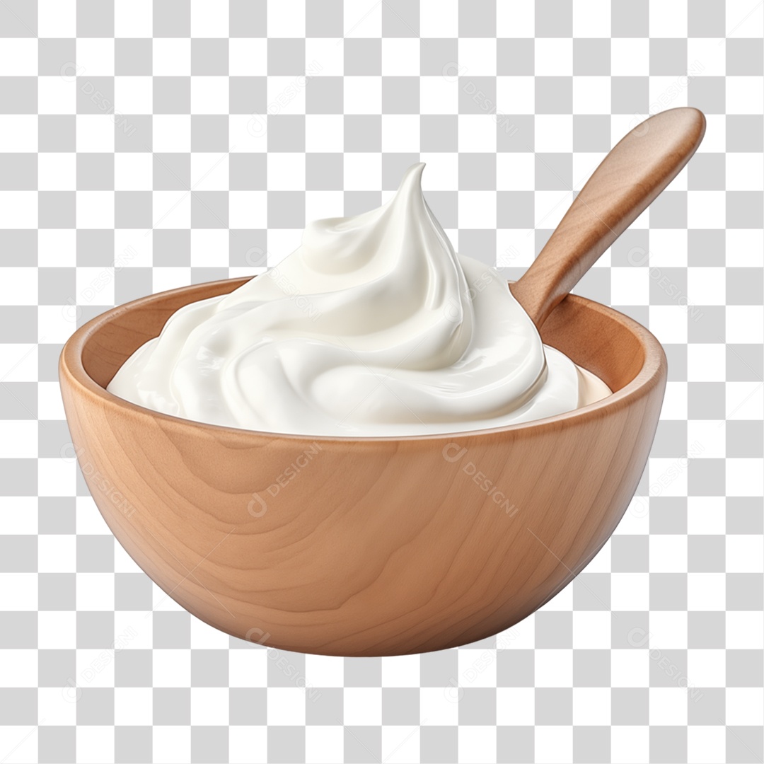 Creme Branco em Tigela PNG Transparente
