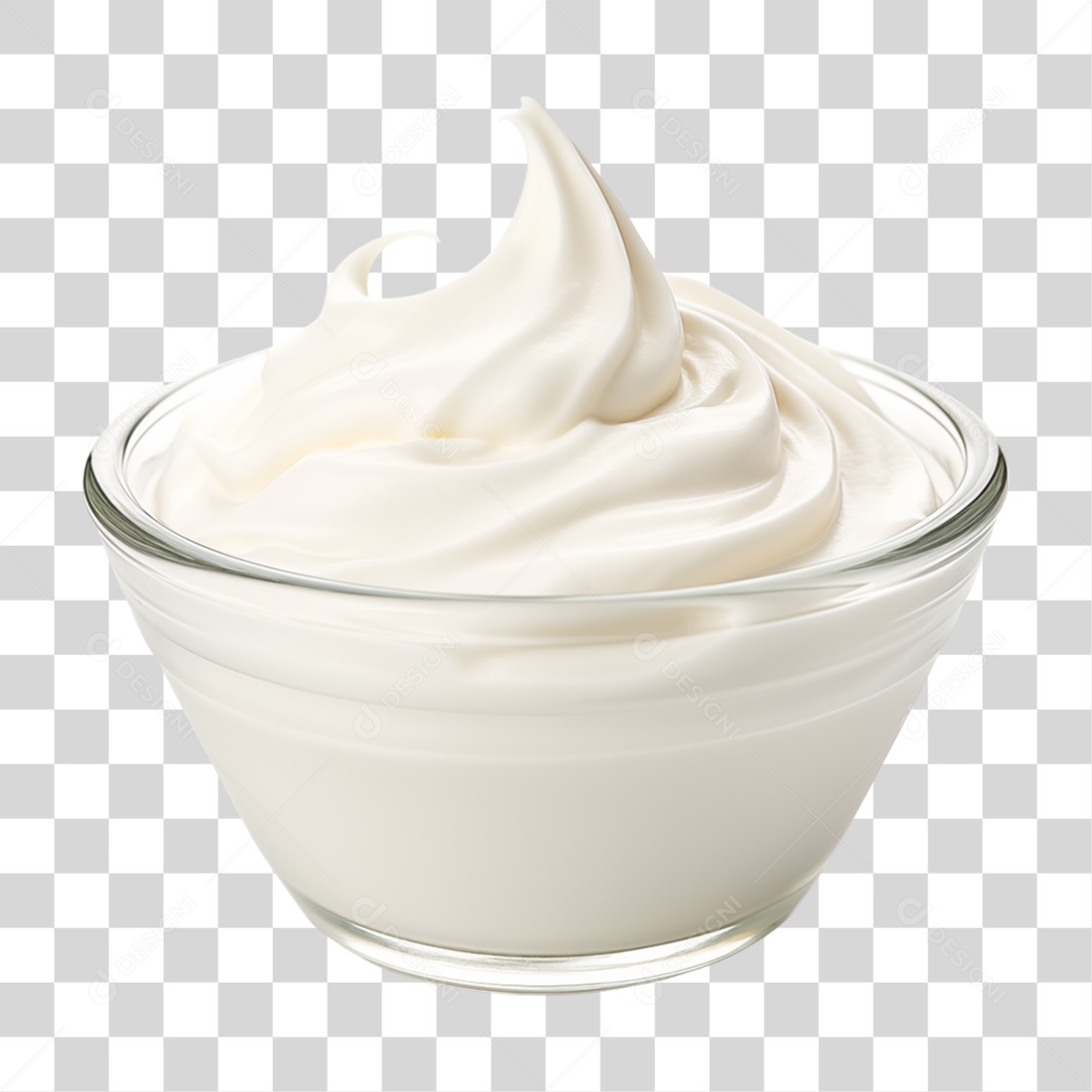 Creme Branco em Tigela PNG Transparente