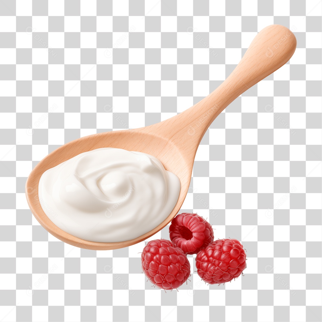 Colher com Glace e Cerejas PNG Transparente