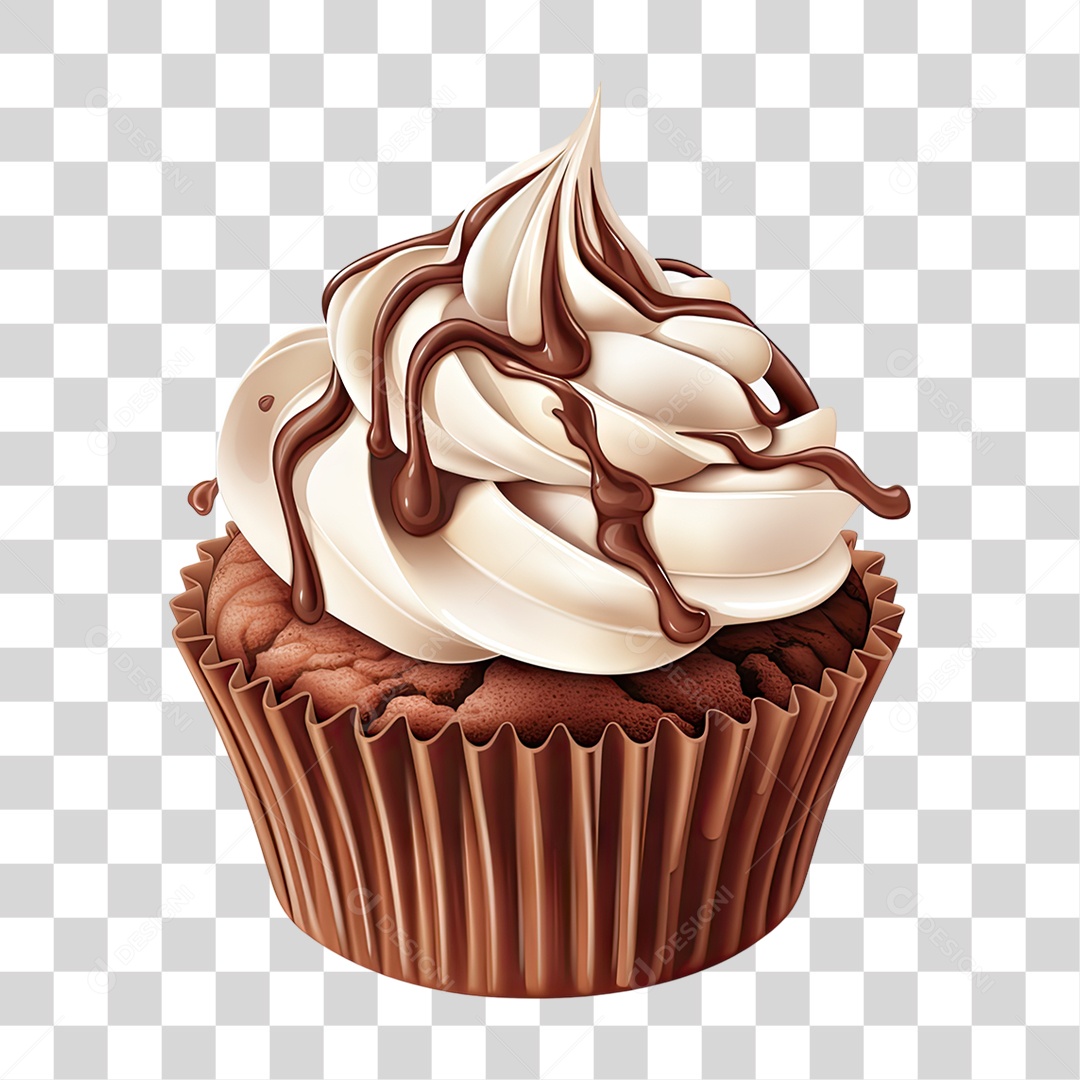 Cupcake de Chocolate PNG Transparente