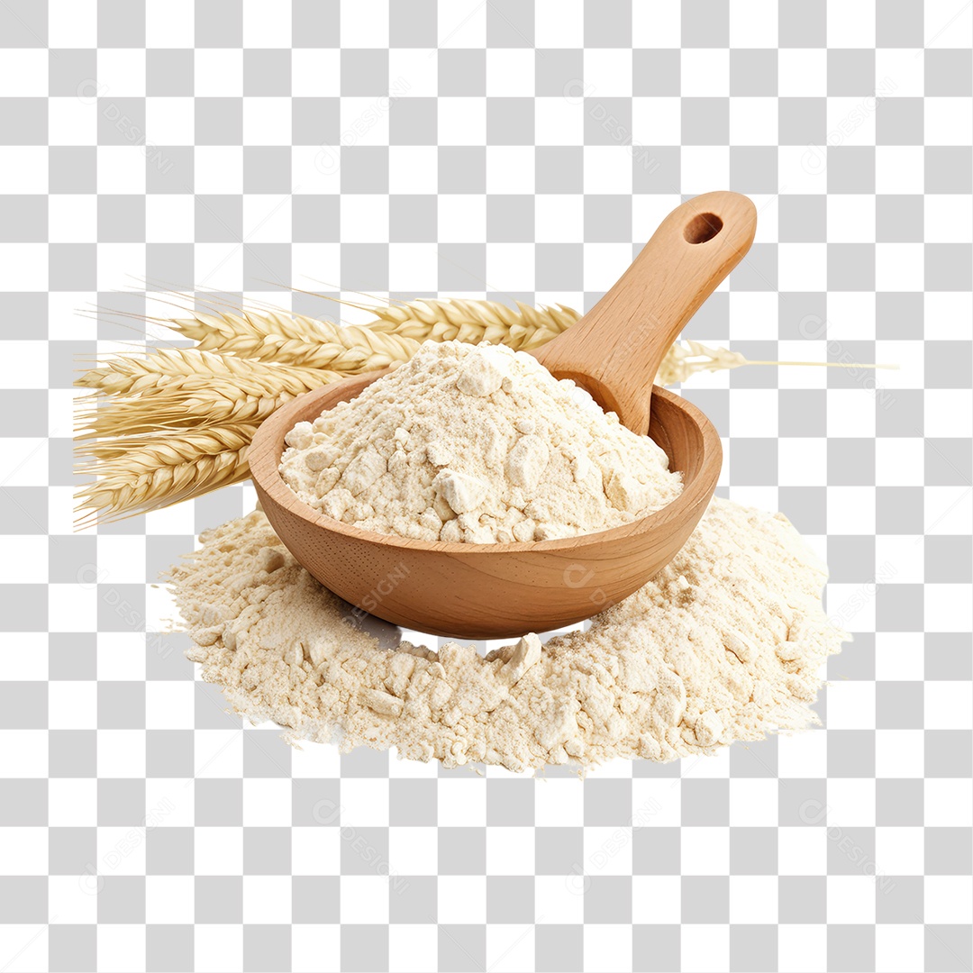 Vasilha com Farinha de Trigo PNG Transparente