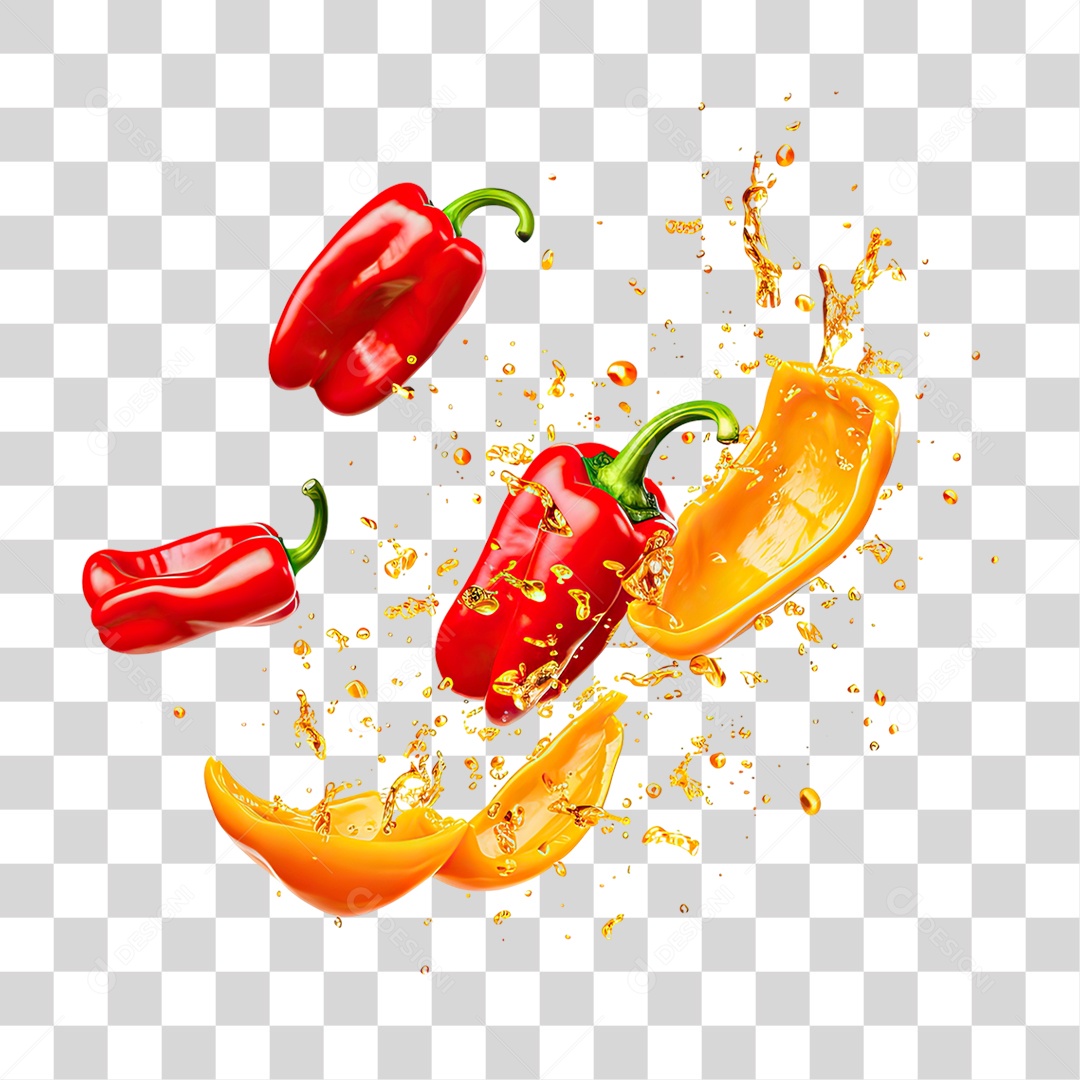 Pimentão Fatiado PNG Transparente