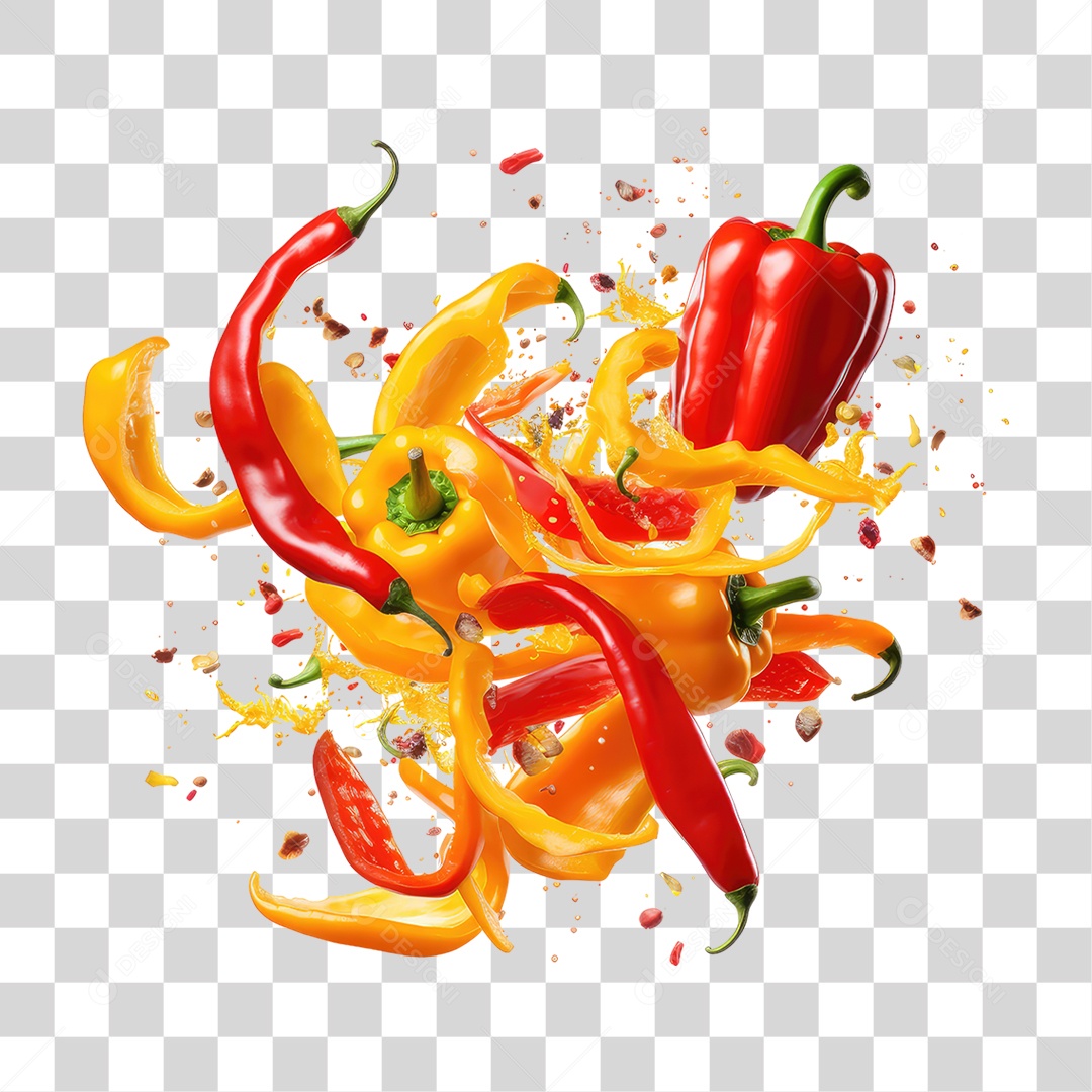 Pimentão Fatiado PNG Transparente