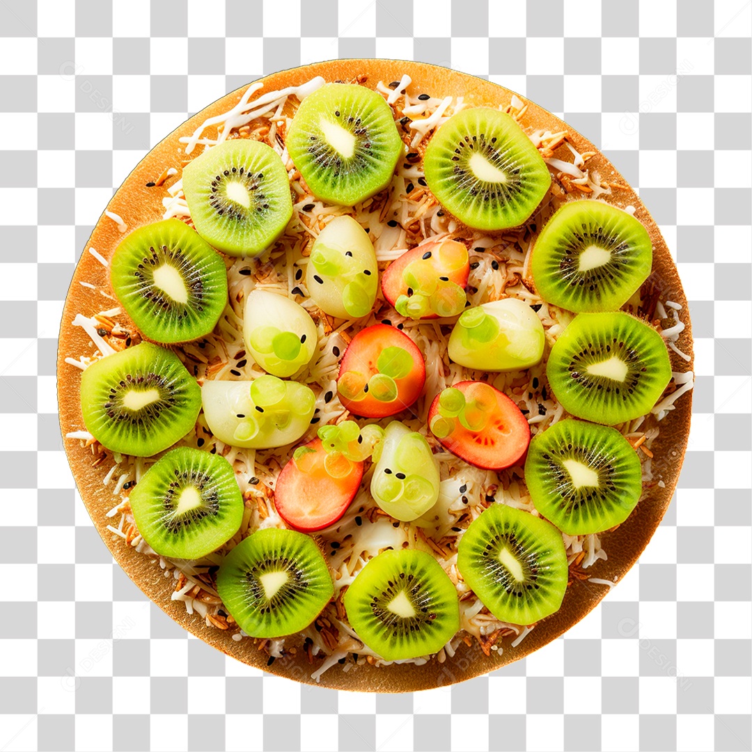 Pizza Com Kiwi PNG Transparente