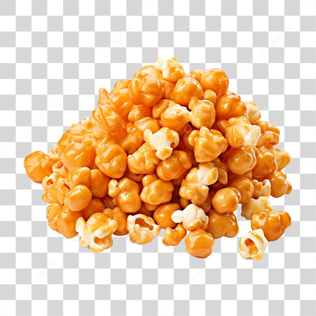 Pipoca Doce de Caramelo PNG Transparente