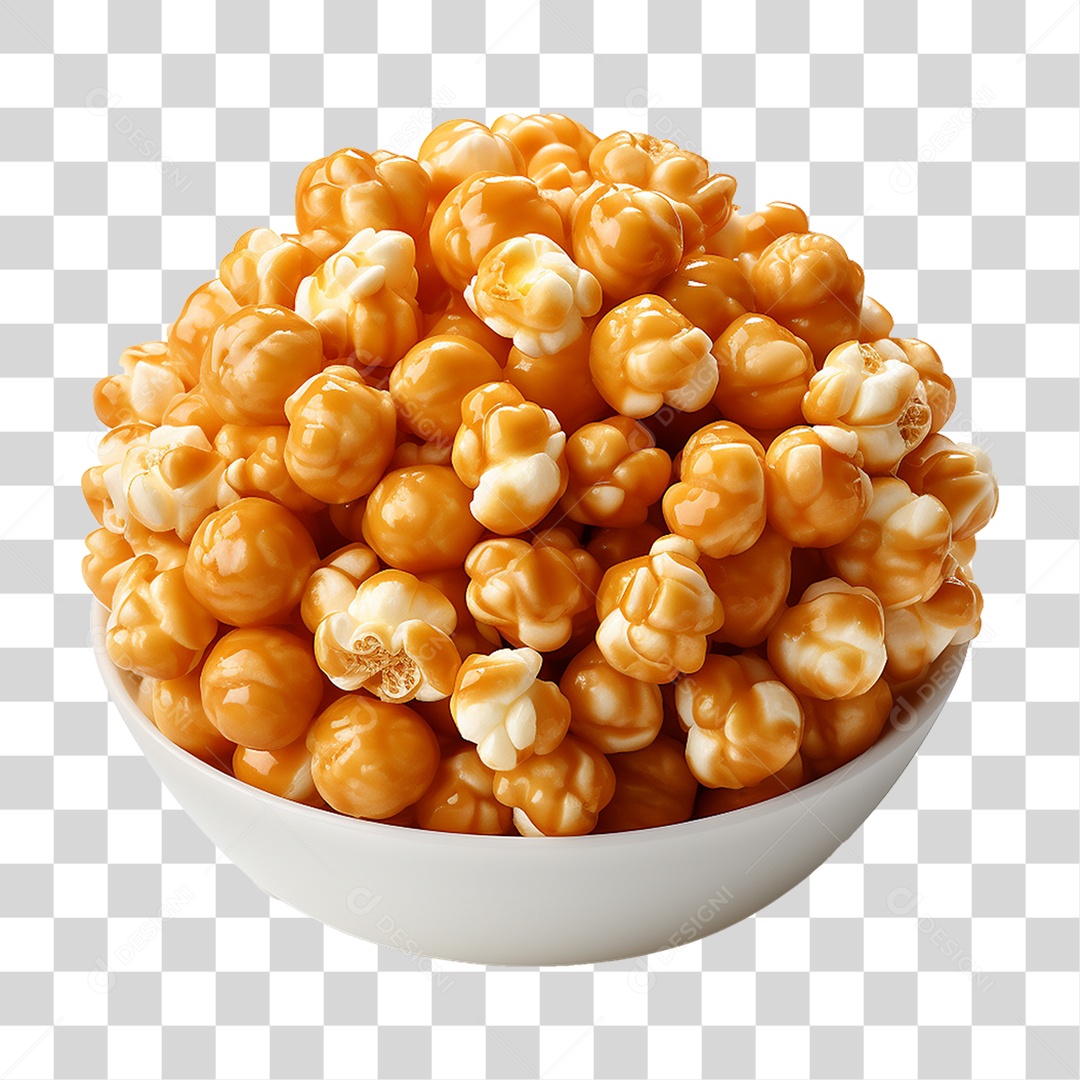 Pipoca Doce de Caramelo PNG Transparente