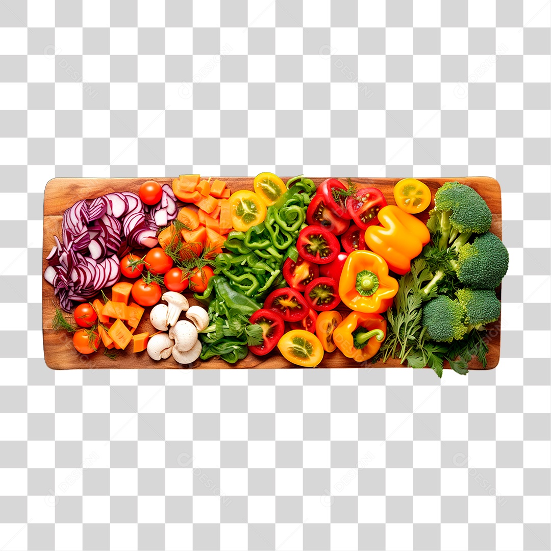 Verdura Sobre Tábua PNG Transparente