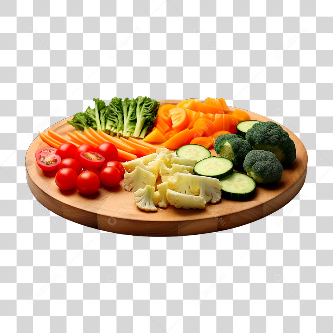 Verdura Sobre Tábua PNG Transparente