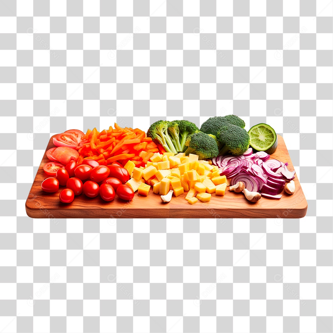 Verdura Sobre Tábua PNG Transparente