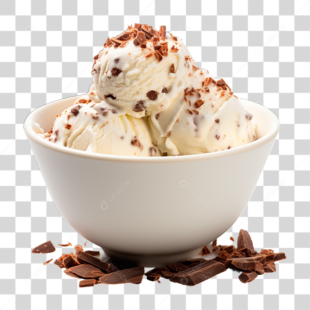 Tigela com Sorvete PNG Transparente