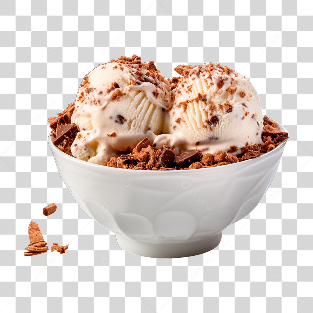 Tigela com Sorvete PNG Transparente
