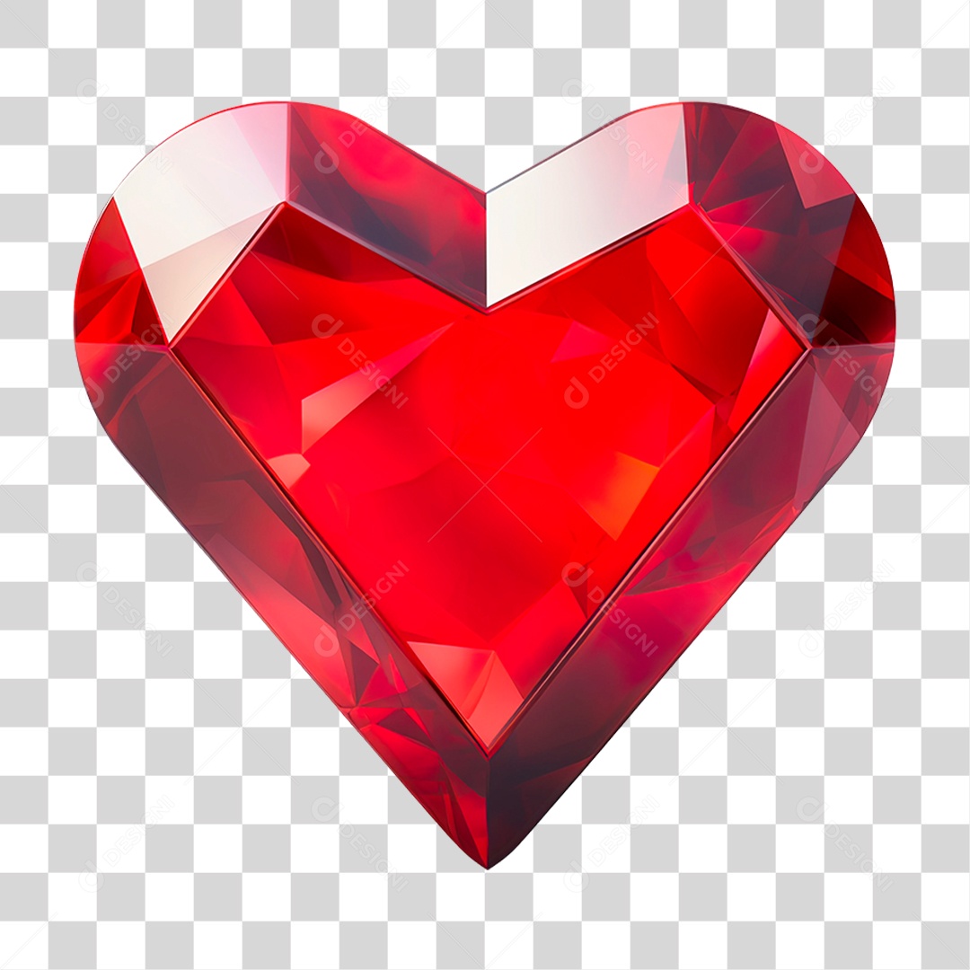 Diamante em Forma de Coração PNG Transparente