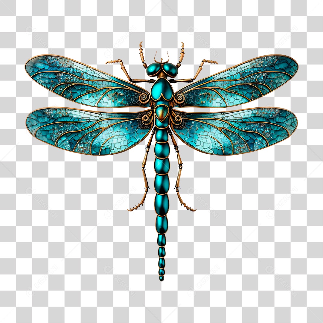 Libélula Azul PNG Transparente