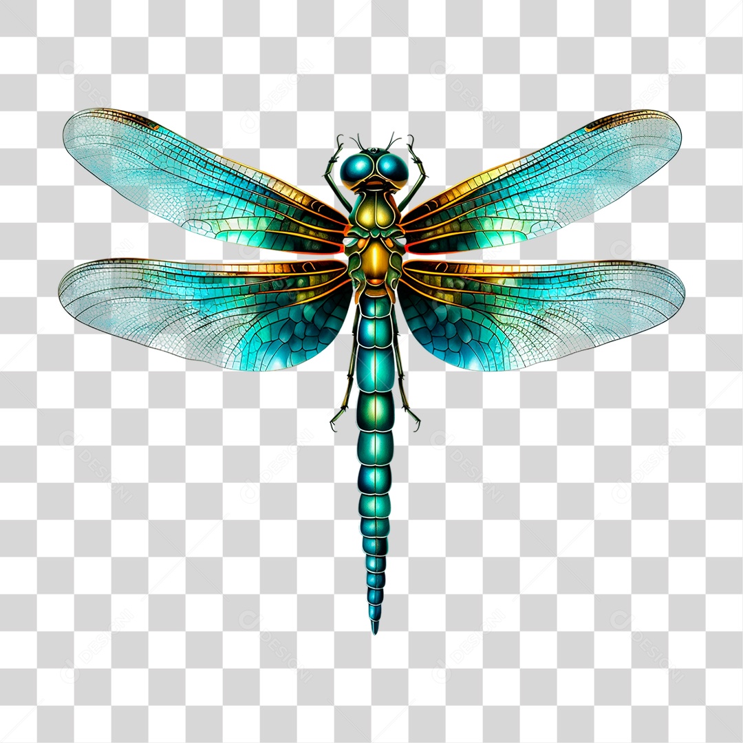 Libélula Azul PNG Transparente