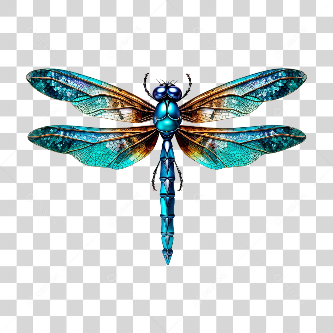 Libélula Azul PNG Transparente