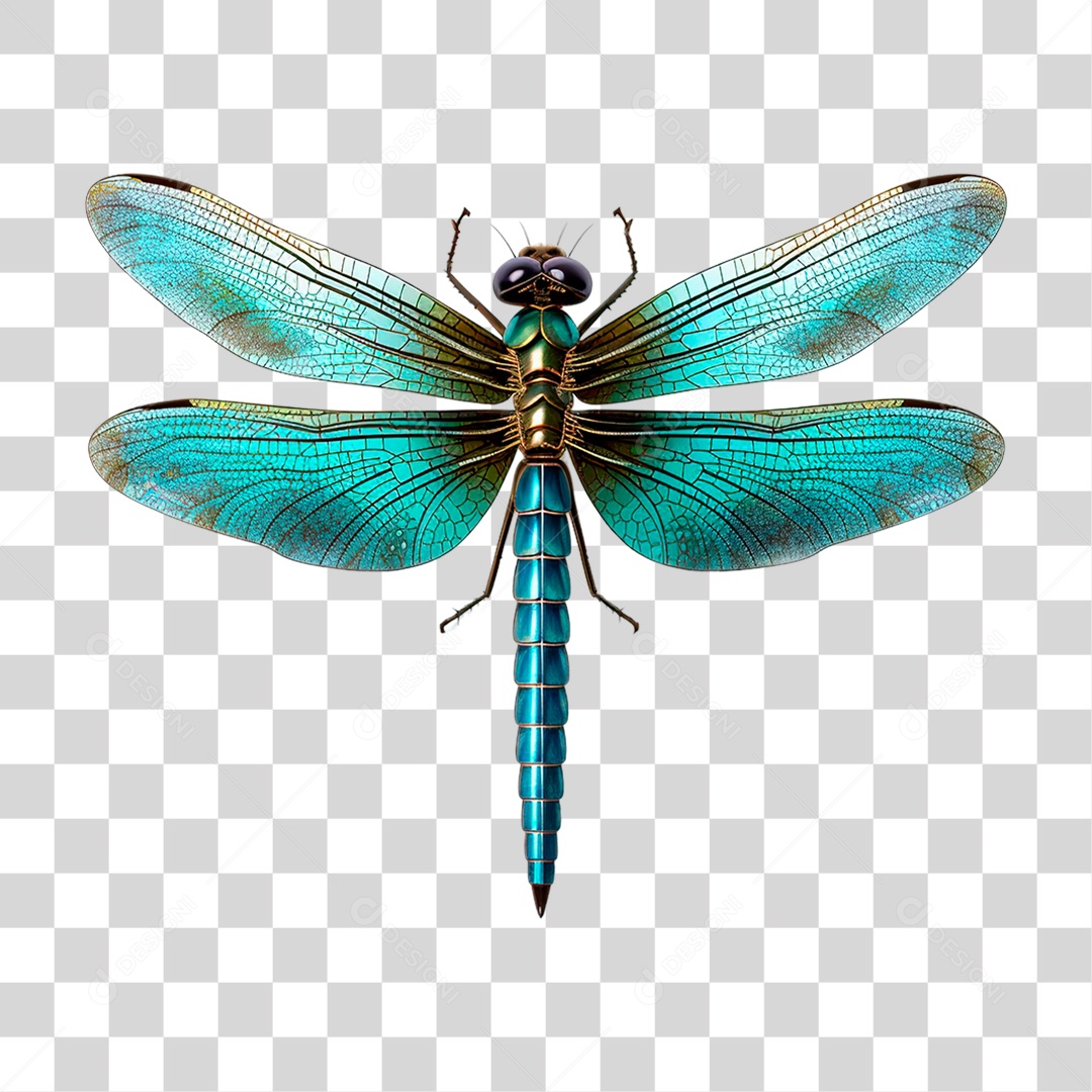 Libélula Azul PNG Transparente
