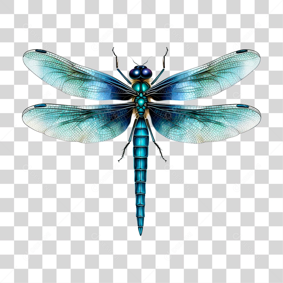 Libélula Azul PNG Transparente