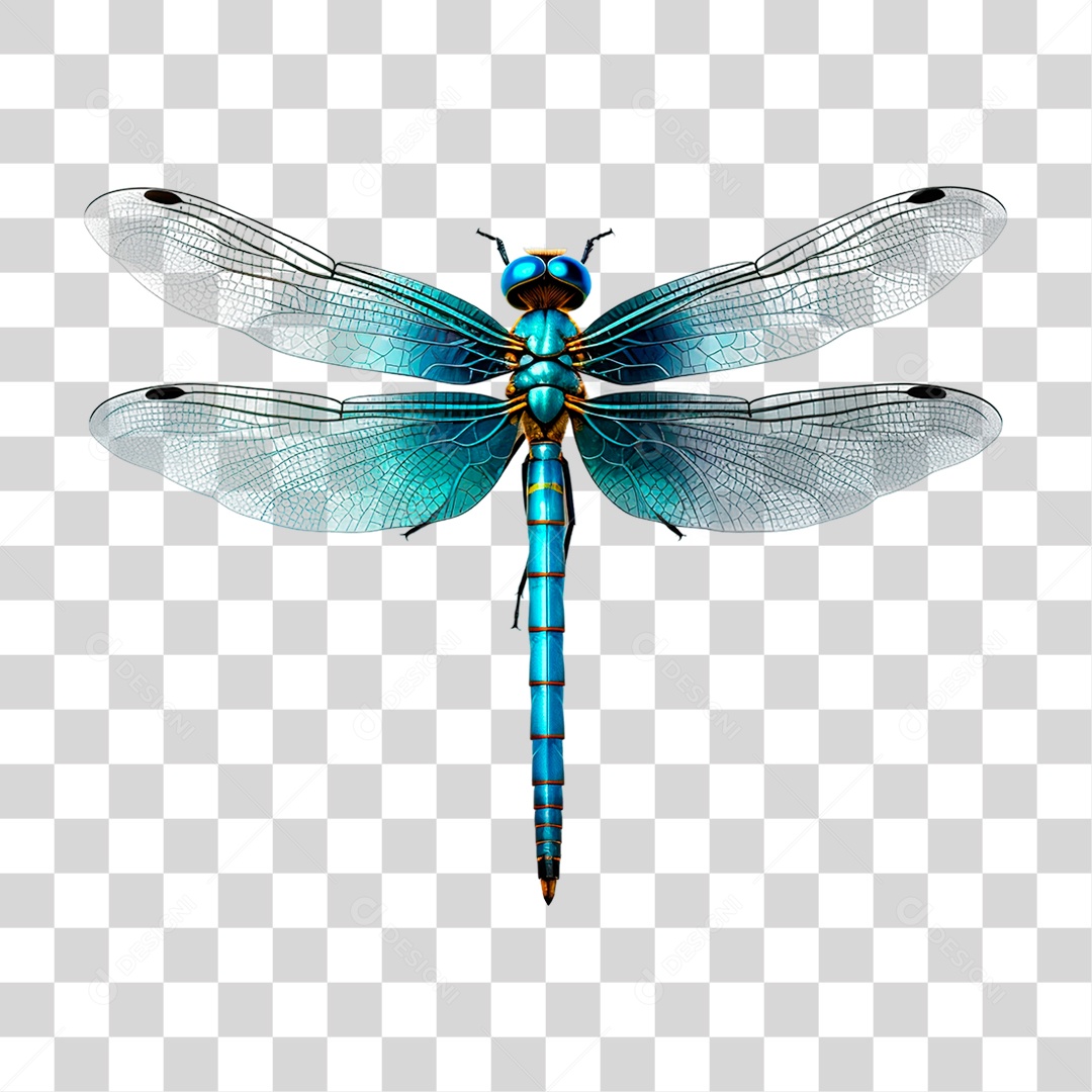 Libélula Azul PNG Transparente