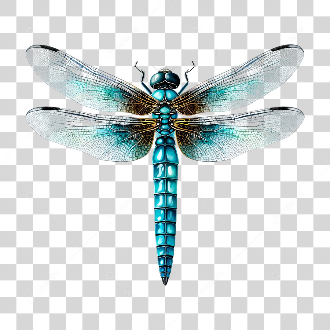 Libélula Azul PNG Transparente