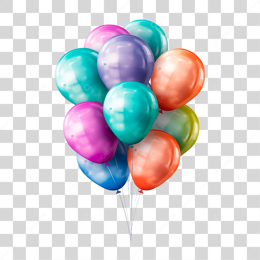 Balão Colorido PNG Transparente