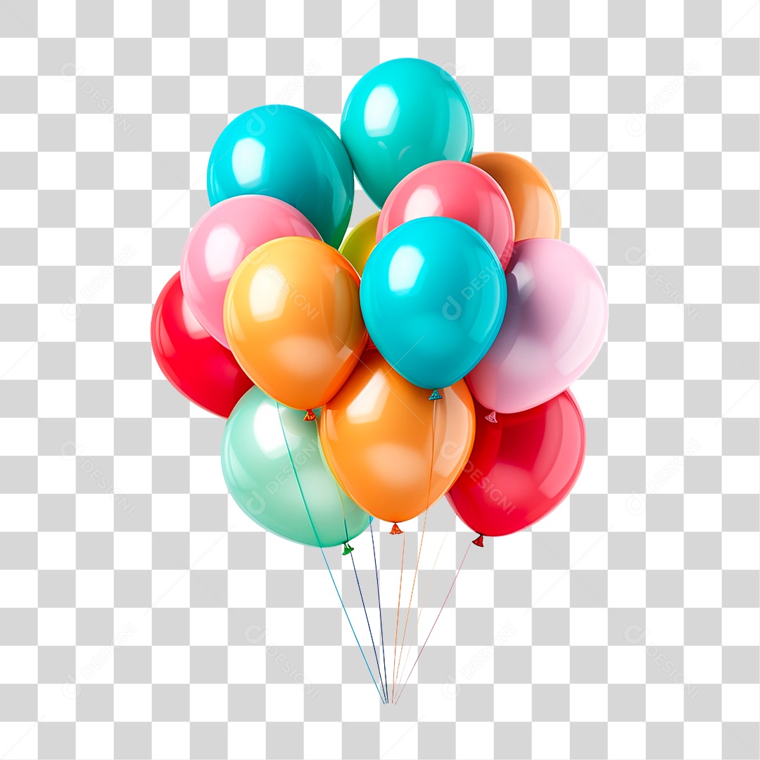 Balão Colorido PNG Transparente
