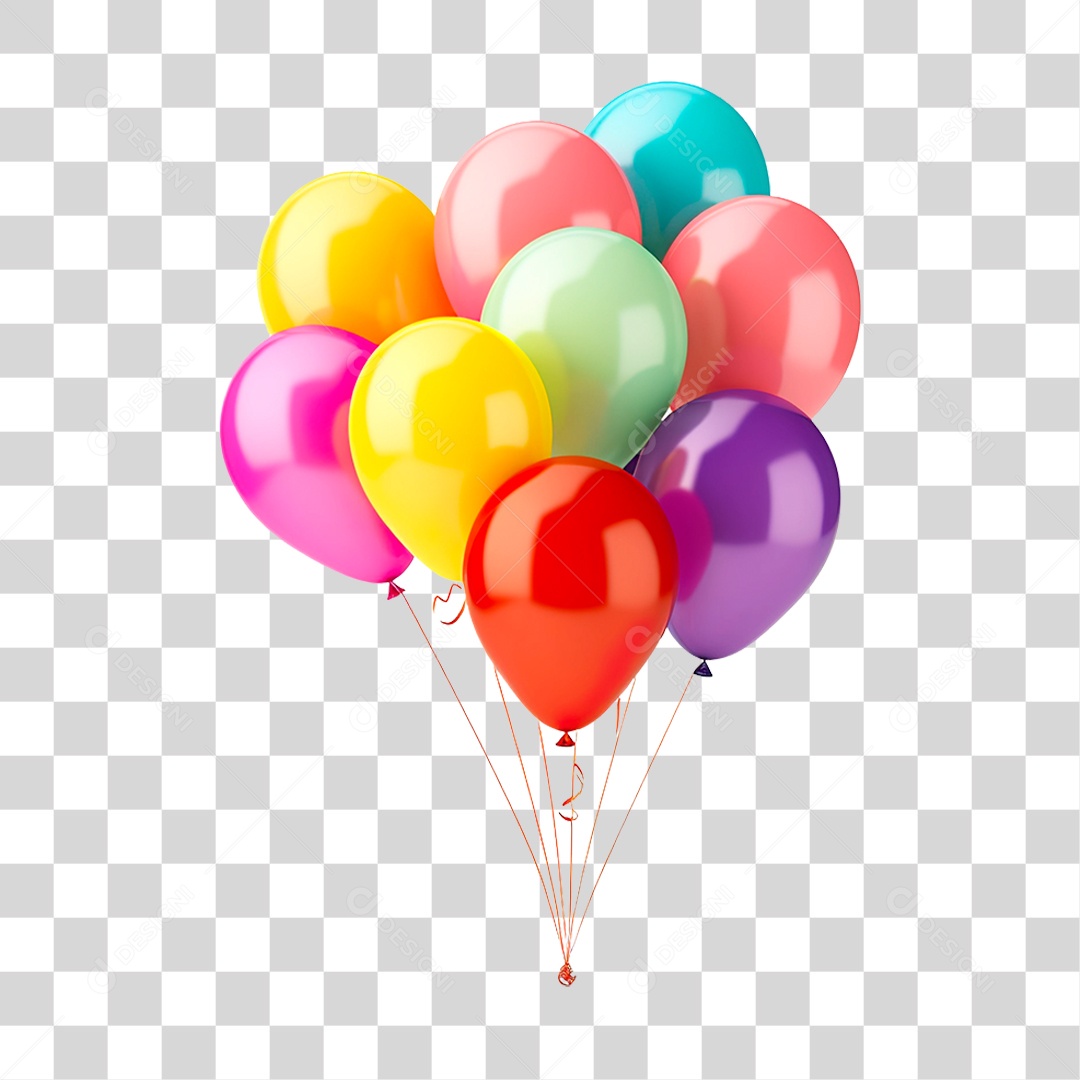 Balão Colorido PNG Transparente