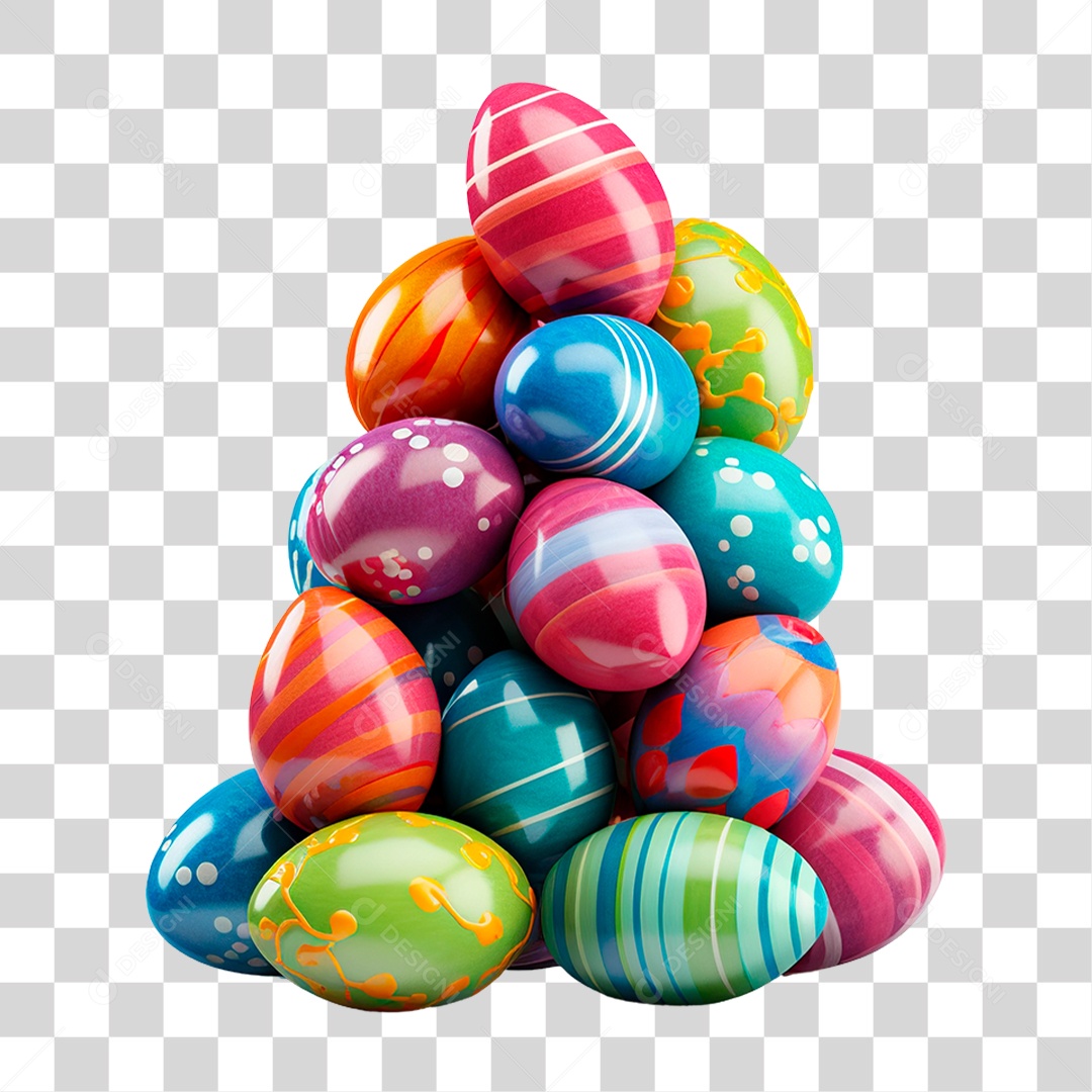 Ovo Colorido PNG Transparente