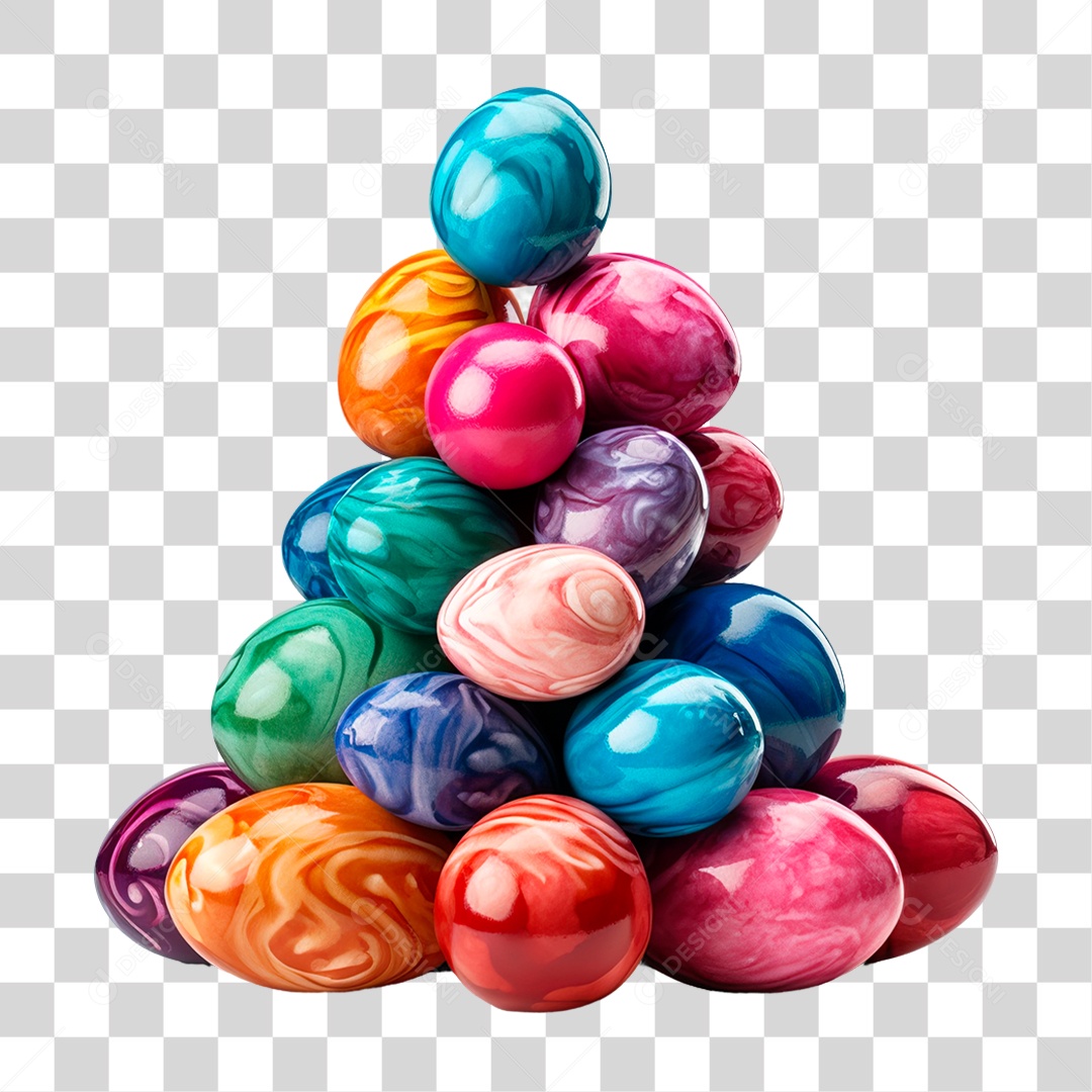 Ovo Colorido PNG Transparente