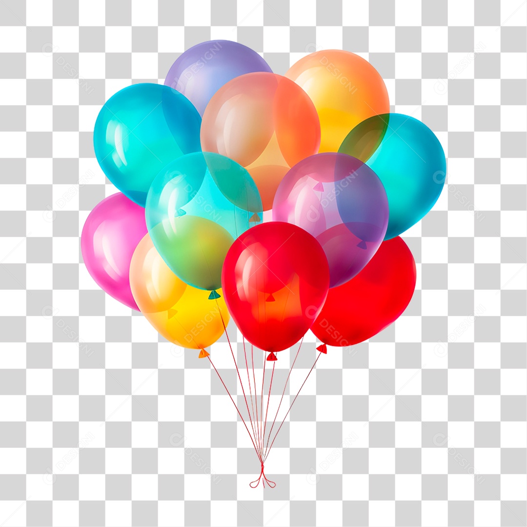 Balão Colorido PNG Transparente